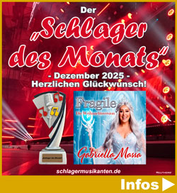Der Schlager des Monats Dezember 2025 ist Fragile (Weihnachtsversion) - Herzlichen Glückwunsch an Gabriella Massa