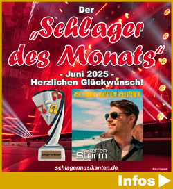 Der Schlager des Monats Juni 2025 ist Sommer Sonne Strand - Herzlichen Glückwunsch an Steffen Sturm