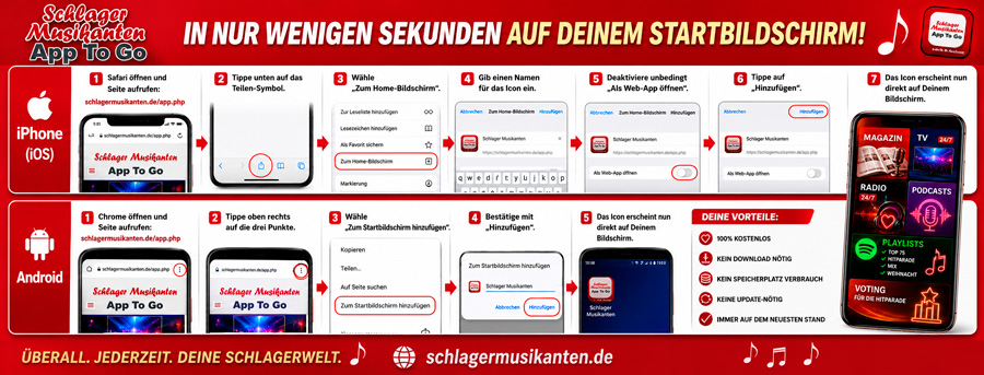 Schlager Musikanten App To Go - Installation