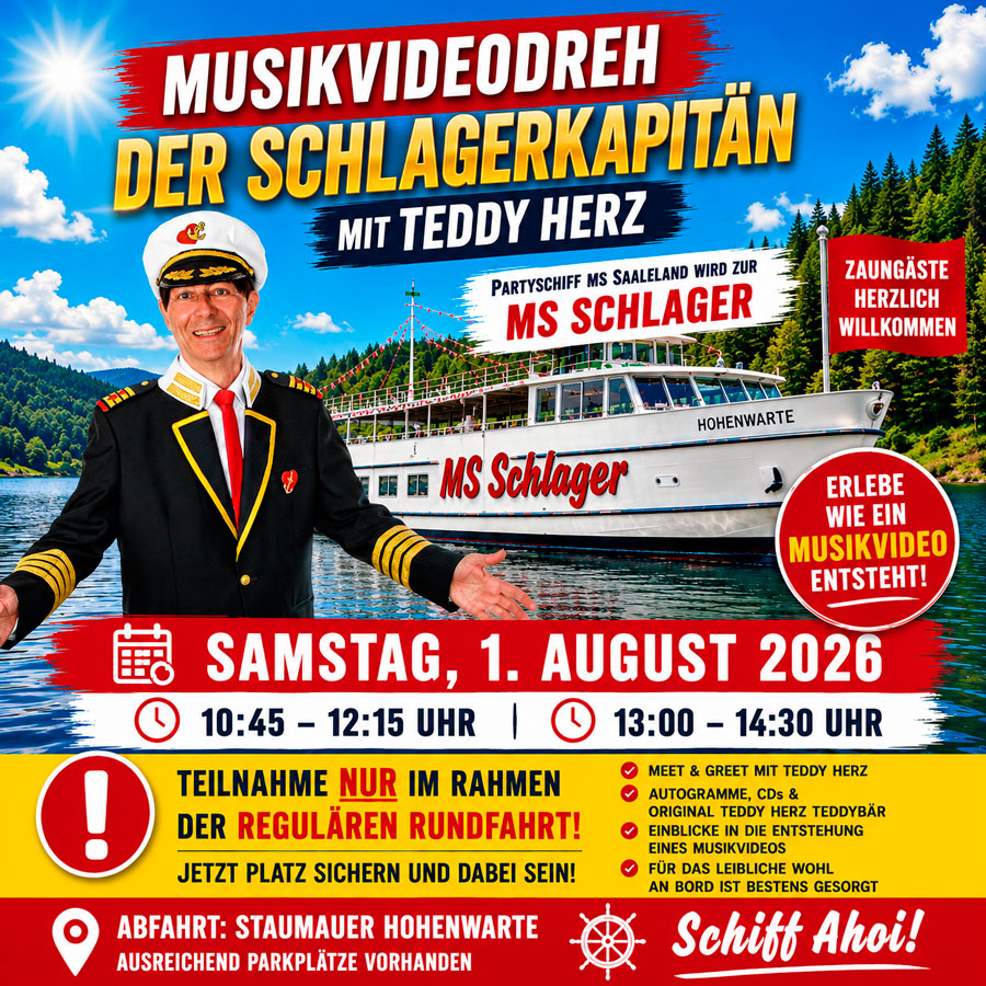 Teddy Herz - Videodreh Der Schlagerkapitän